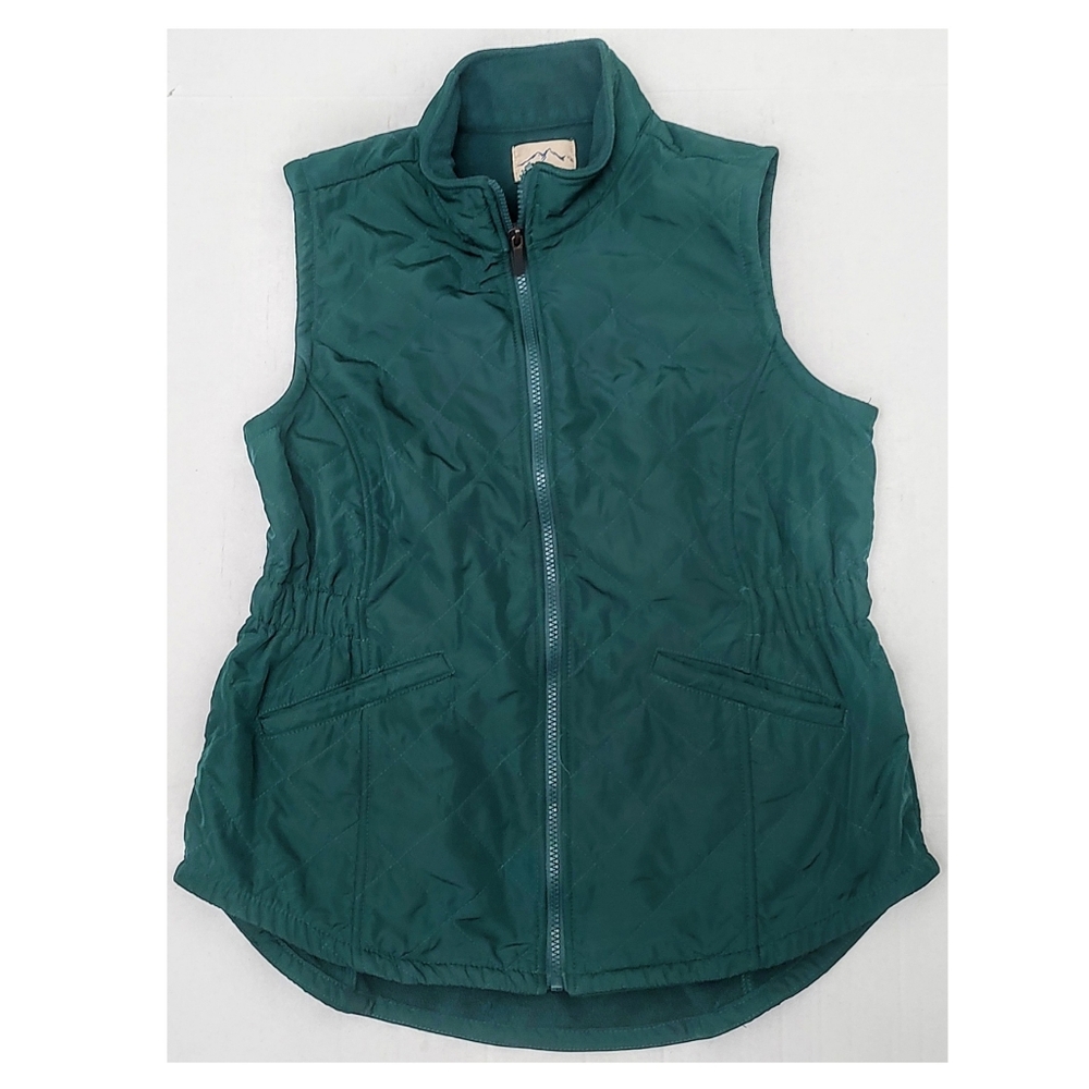 Full Zip Green Lightweight Tapered Vest